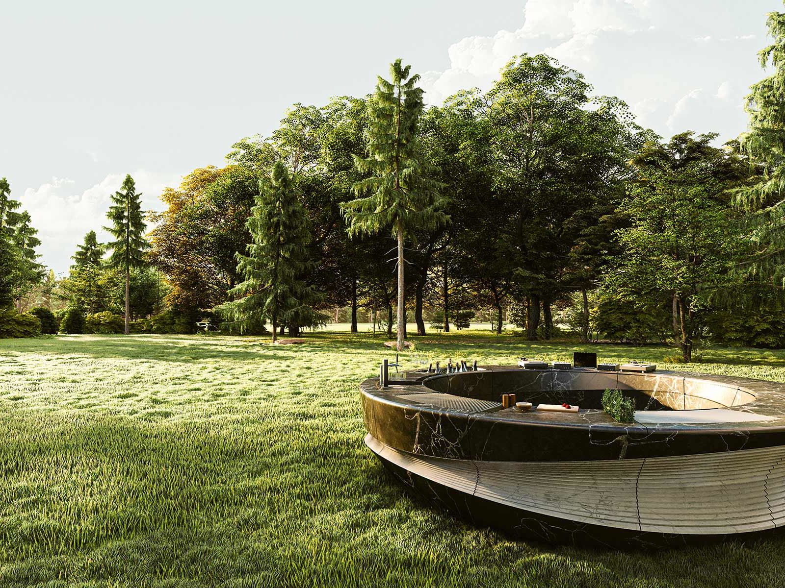 Cookring: Wiener Architekten haben diese futuristischen und multifunktionalen Outdoor-Küche entworfen.