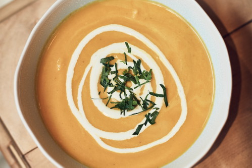 Kürbissuppe im «@Paradise by Chez Vrony»
