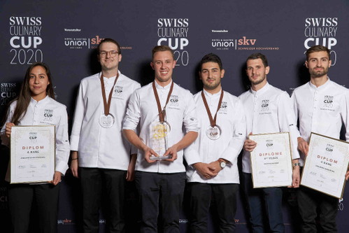 Alle Finalisten von links: Ambar M. Dominguez, Noah Bachofen, Niklas Schneider, Ivan Capo, Nicolas Boventi und Benjamin Anderegg.