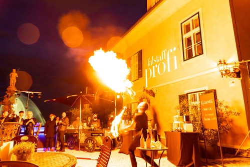 Die actionreiche Feuershow von Kenny Klein.