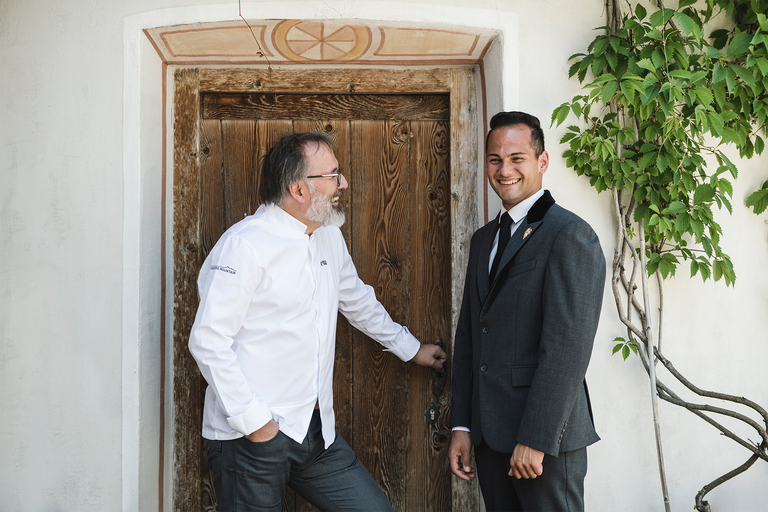 Nobert Niederkofler mit Sommelier Lukas Gerges
