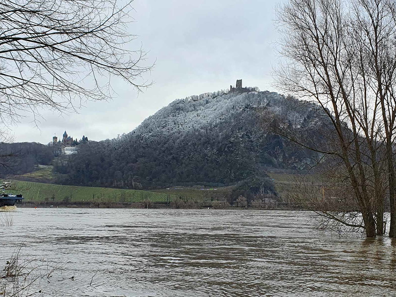 Hochwasser am Rhein bei Bonn