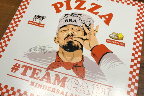 Das Design der Capi-Pizza hebt sich positiv ab.