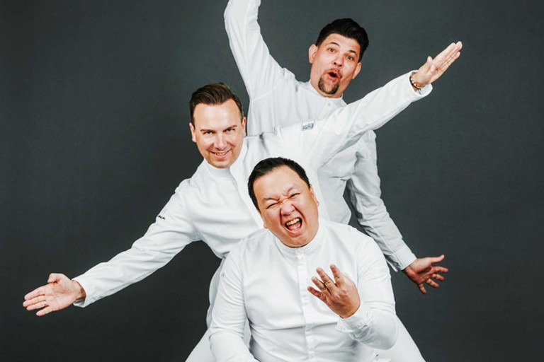 Die drei Gastro-Überflieger The Duc Ngo, Tim Raue und Tim Mälzer wollen die Branche unterstützen.&nbsp;