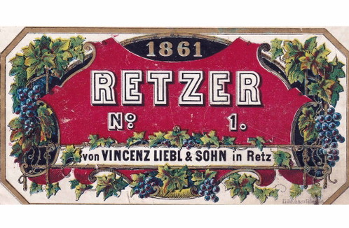 Ein weiteres Sammlerstück: Ein Etikett aus Retz aus dem Jahrgang 1861.