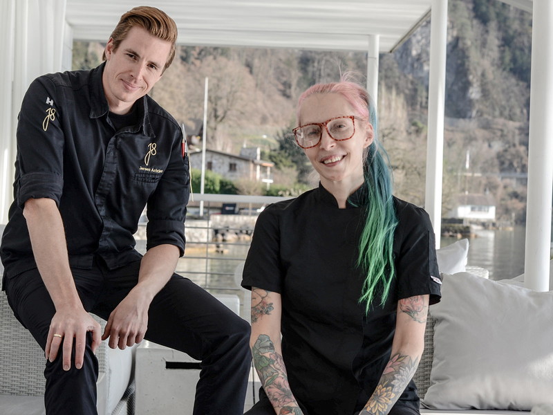 Jeroen Achtien vom Restaurant «Sens» im «Vitznauerhof» mit der peruanischen Köchin Claudia Canessa.