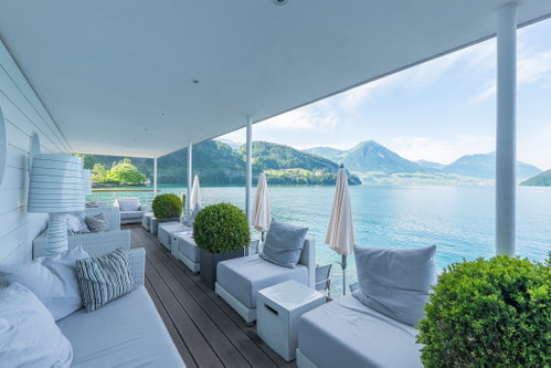 Die Terrasse des Restaurants «Sens»