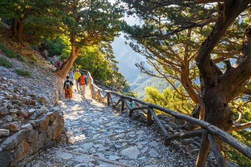 Die Samaria Schlucht auf Kreta ist bei Wanderern beliebt.