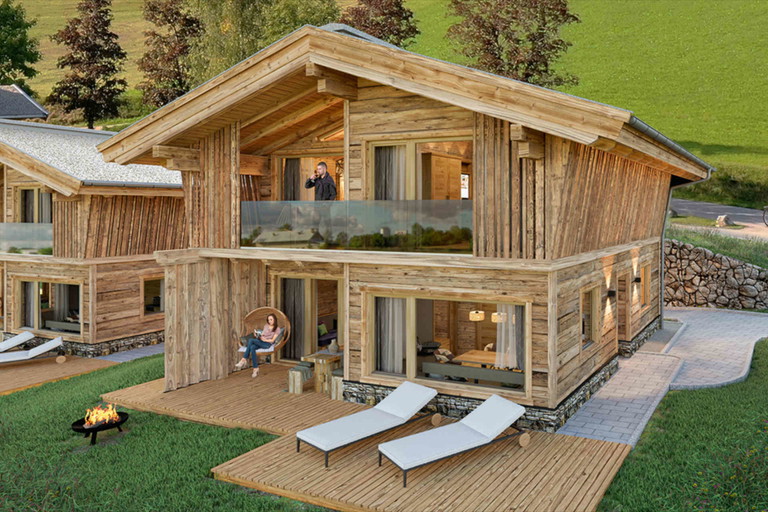 Die Chalets bieten für bis zu sechs Personen Platz.