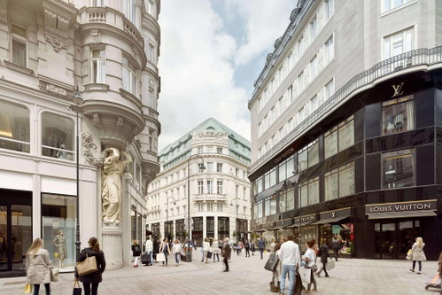 Das »Goldene Quartier« beherbergt Luxus­marken in der Wiener Altstadt.