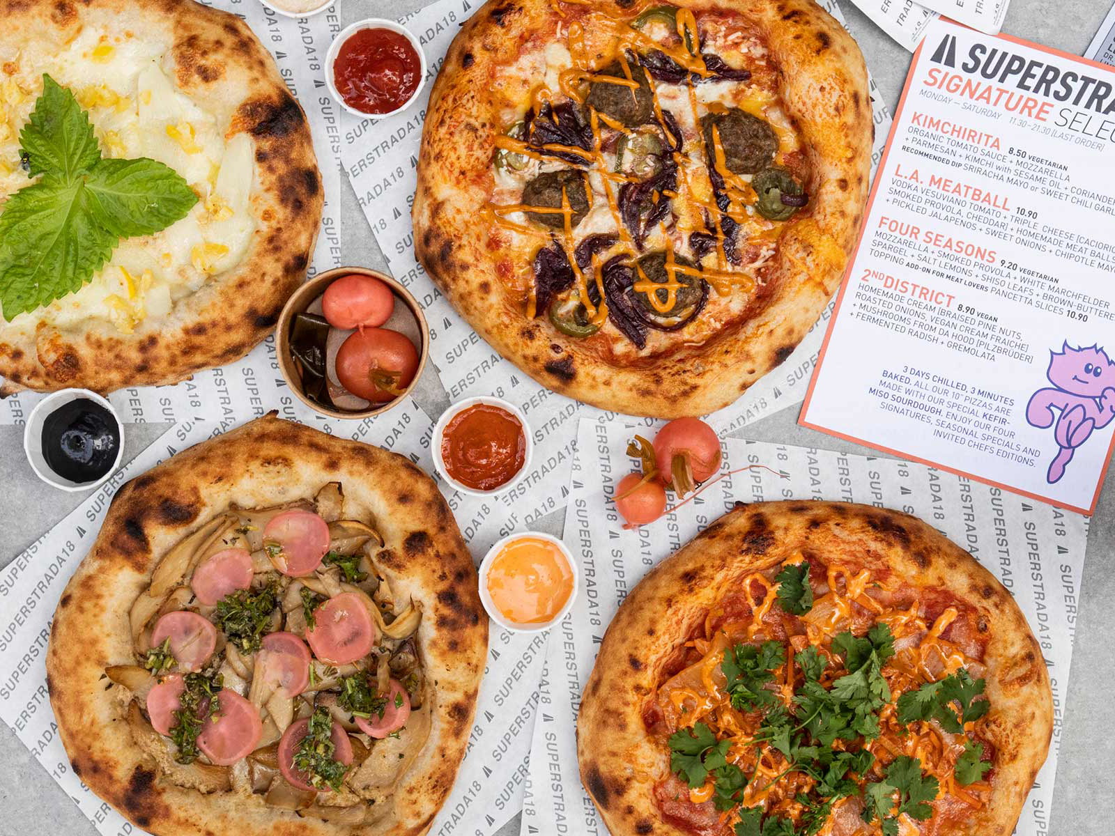 In der »Superstrada18« gibt es vier Signature-Pizzas.