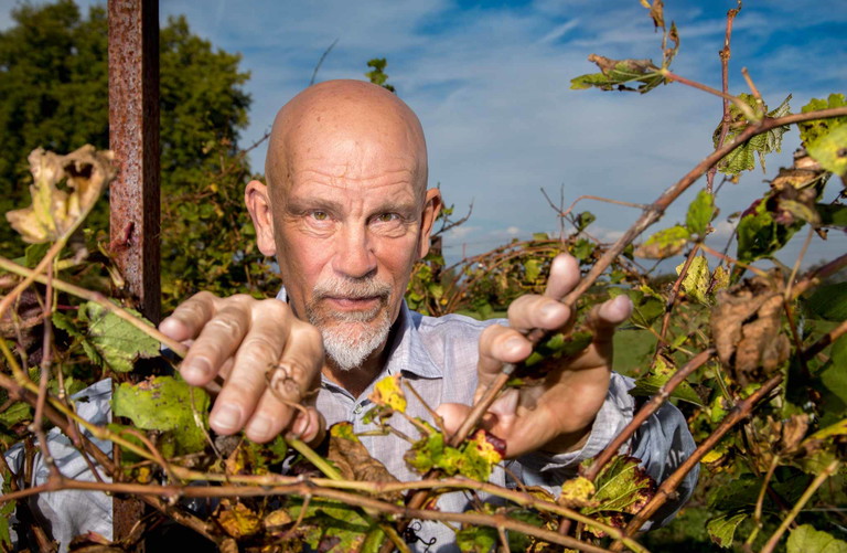 Schauspieler John Malkovich hält sich bei seinem Weingut namens Les Quelles de la Coste&nbsp; dezent im Hintergrund.