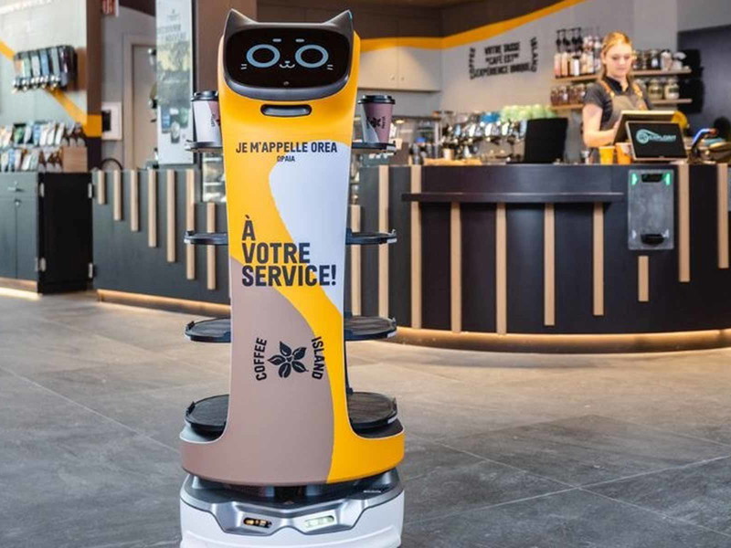 Die Roboter erkennen Hindernisse und sprechen mit den Gästen.
