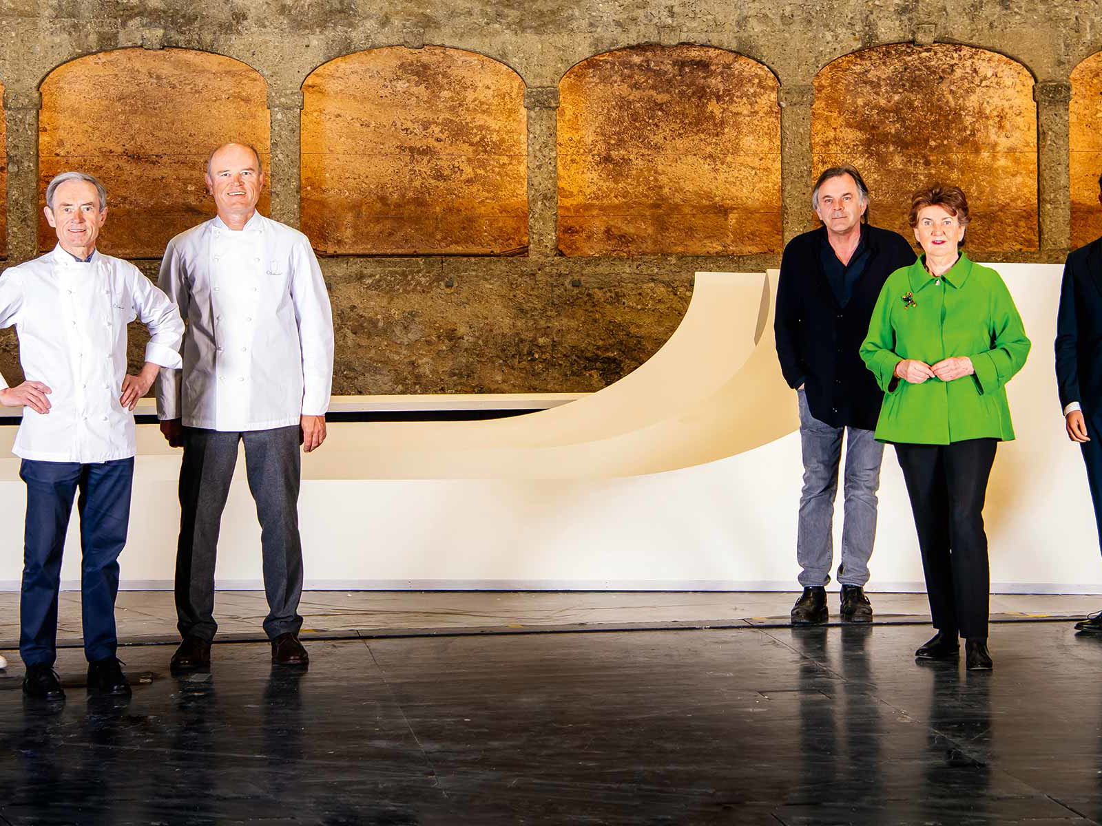 Martin Klein, Karl und Rudi Obauer. Markus Hinterhäuser, Helga Rabl-Stadler und Lukas Crepaz