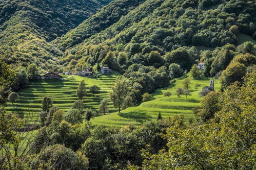 Die Terrassen des Muggiotals&nbsp;zeugen von der ländlichen Vergangenheit des Tessins.