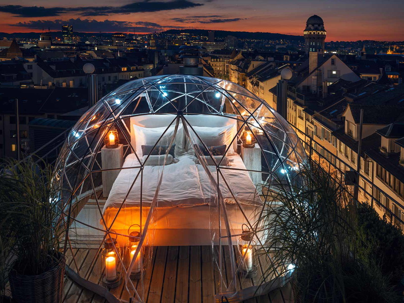 In der «Bubble Suite» des «Widder Hotel» nächtigt man über den Dächern der Zürcher Altstadt.