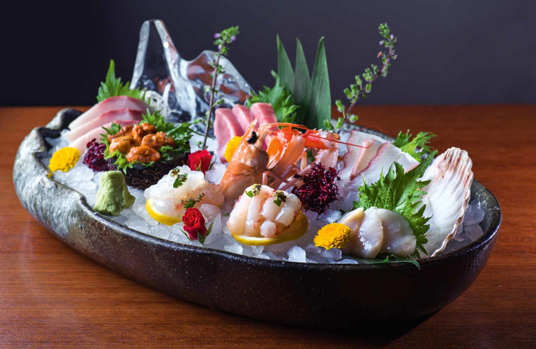 Sashimi-Variation im «Novikov» in London: Die Präsentation muss immer perfekt sein.