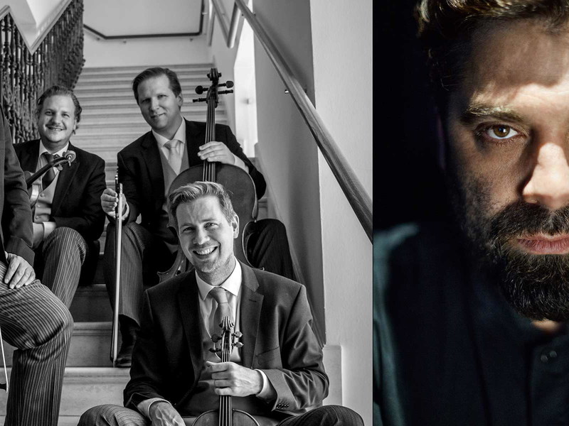 Andreas Großbauer entwickelt mit seinem Streichquartett, den besten Wachauer Winzern und Konstantin Filippou (rechts) eine Symphonie der Genüsse.