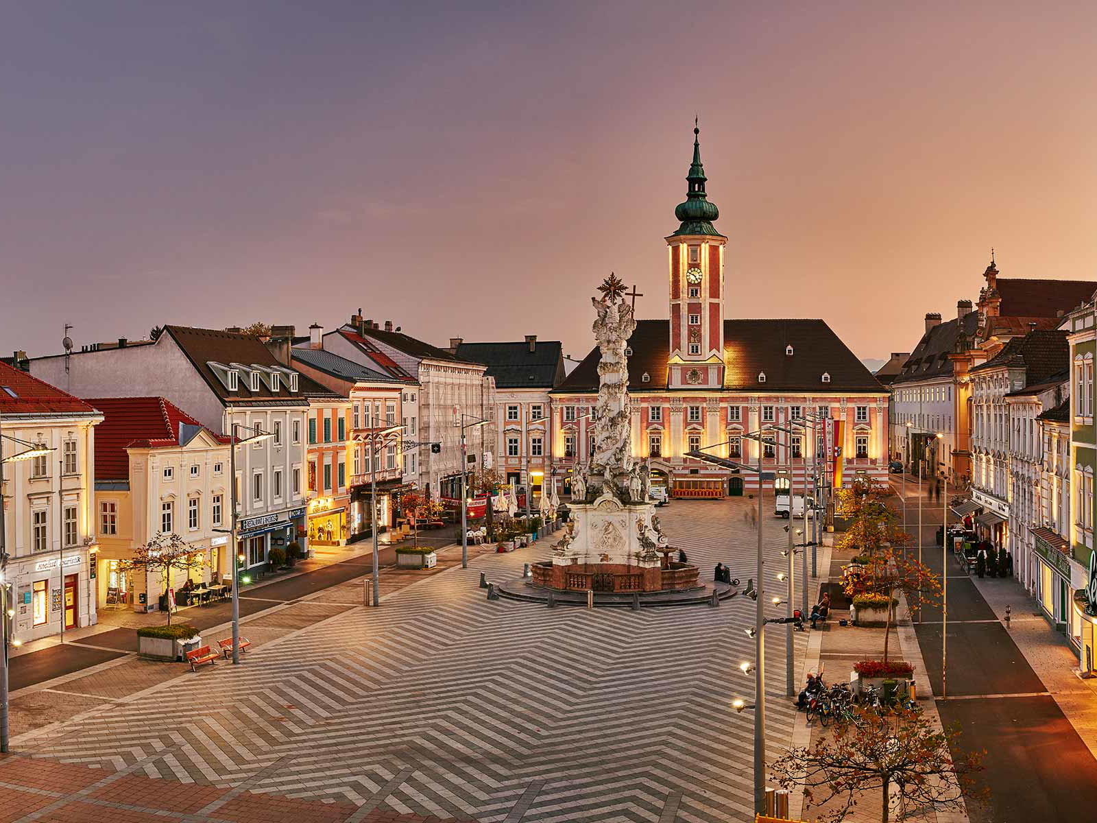 Malerisch: Der Hauptplatz von St. Pölten