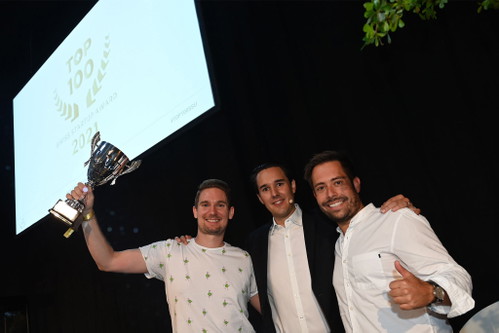 Christoph Jenny (l.) und Pascal Bieri (r.) bei den Top 100 Swiss Start-Up Awards 2021