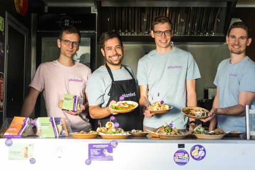 Die Planted-Co-Founder Lukas Böni, Pascal Bieri, Eric Stirnemann und Christoph Jenny