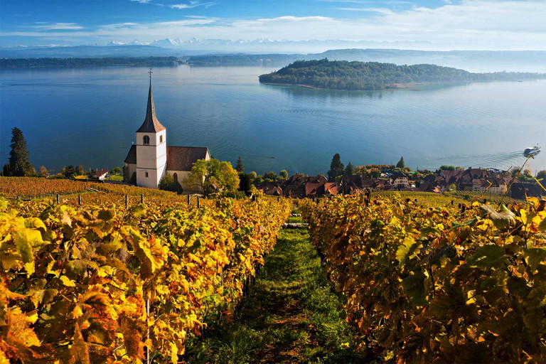 Gleich zu Beginn der Wanderung hat man einen wunderschönen Ausblick auf die St. Petersinsel.