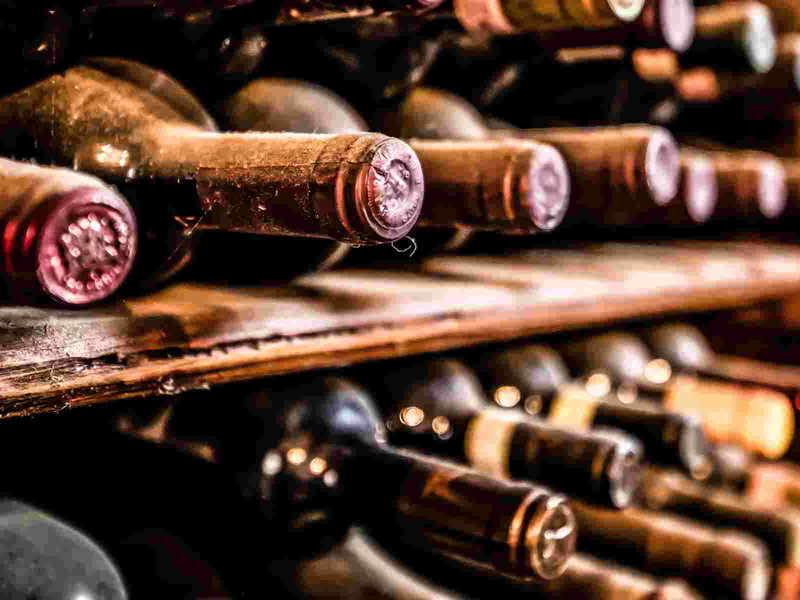 A well-stocked wine cellar
