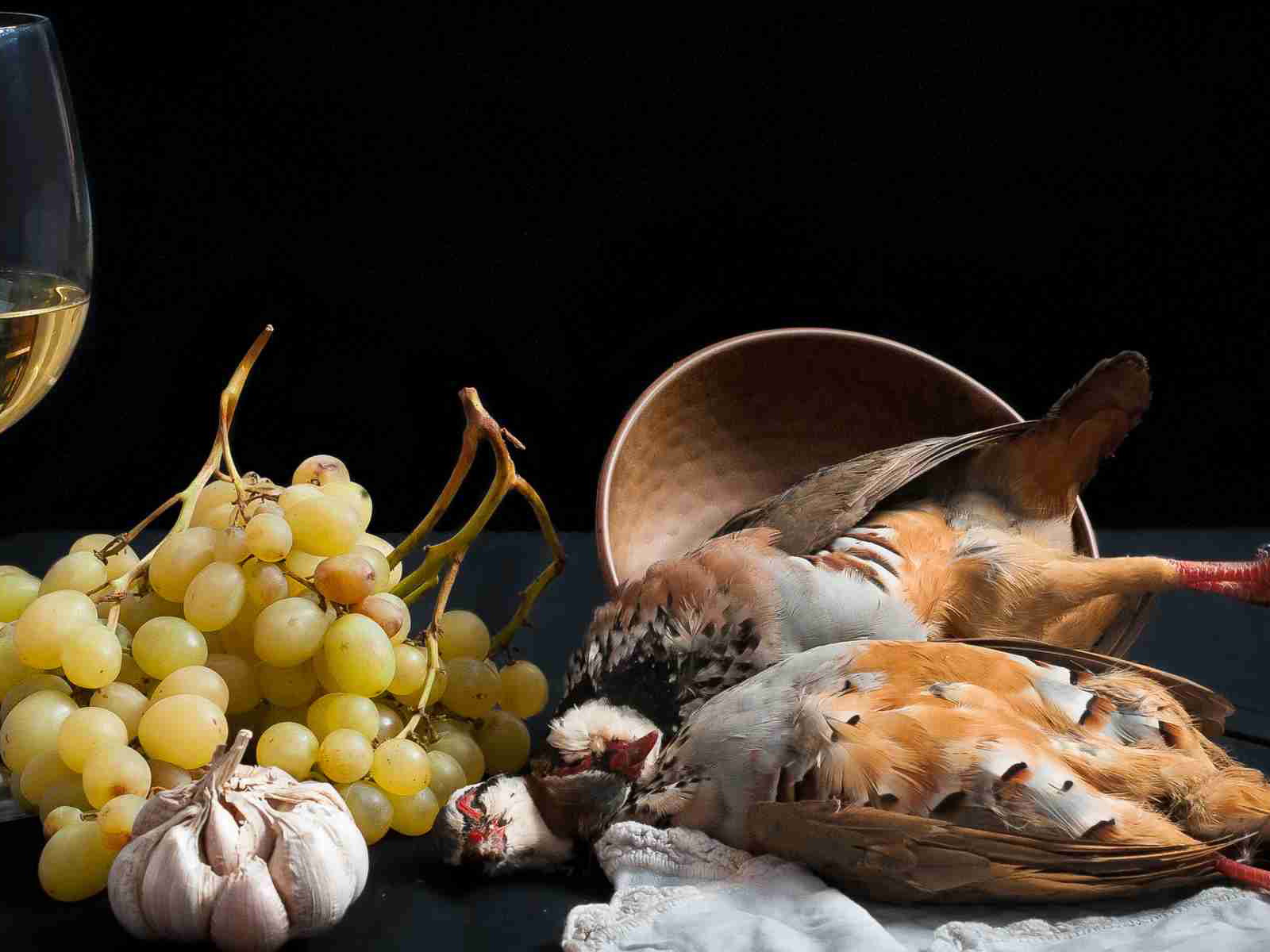 Pheasants and wine
