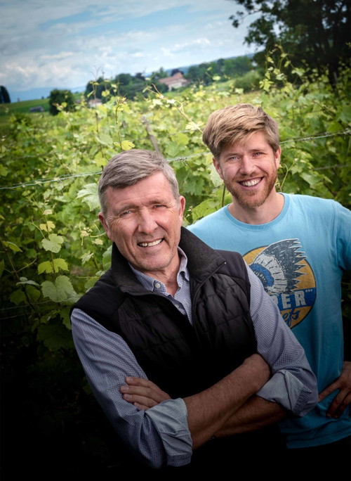Didier Fischer mit Dorian Pajic von der Domaine des Trois Etoiles