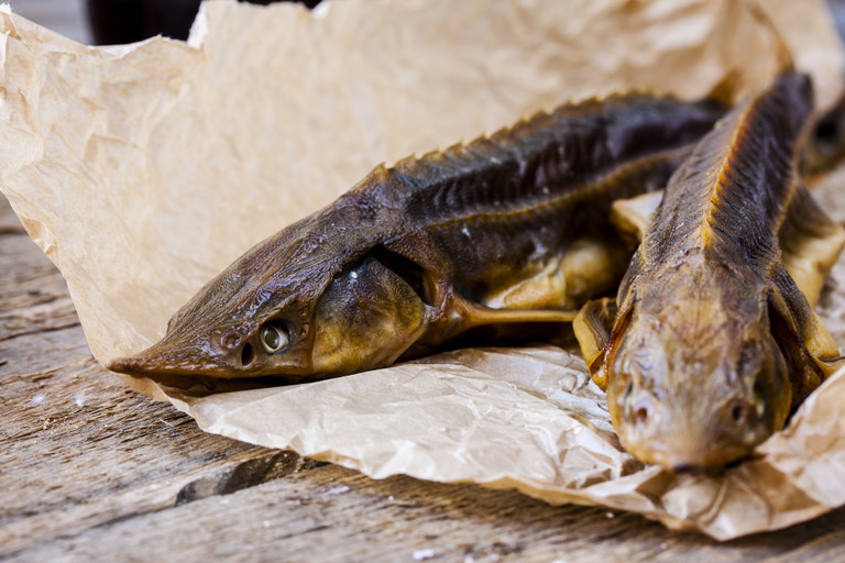 Smoked sturgeon