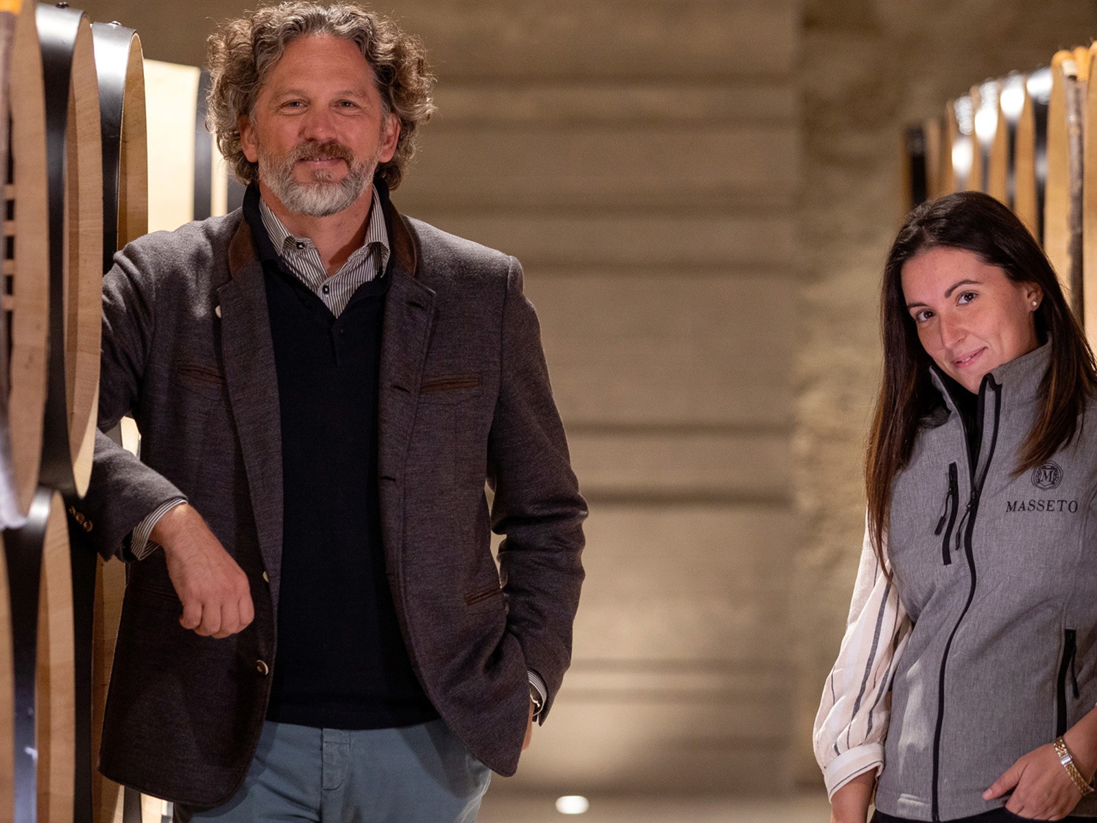 Masseto Gutsdirektor Axel Heinz mit Gaia Cinnirella, Önologin von&nbsp;Masseto