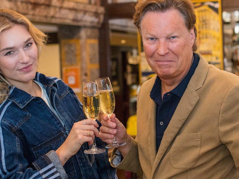 Manuela Frey mit Falstaff Journalist Eugen Baumgartner