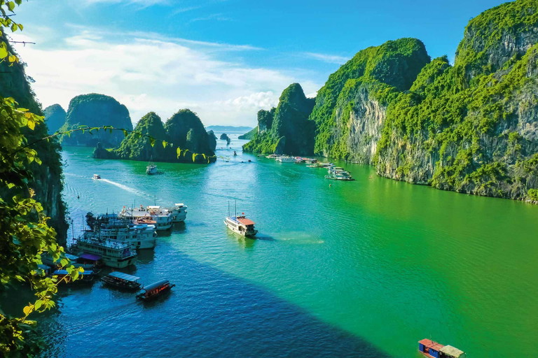 Schwimmende Dörfer, majestätische Höhlen, einsame Strände und zahlreiche Kalksteininseln – die weltberühmte Bucht von Halong ist mit ihrer bezaubernden Landschaft ein Garant für ein einzigartiges Erlebnis. Nicht ohne Grund zählt sie seit 1994 zum UNESCO-Weltnaturerbe.