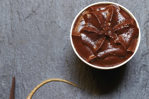 The signature dessert of Les Loges: variations of grand cru chocolate