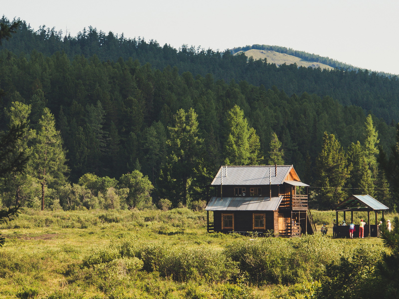 A wooden hut in the shooting field, Siberia