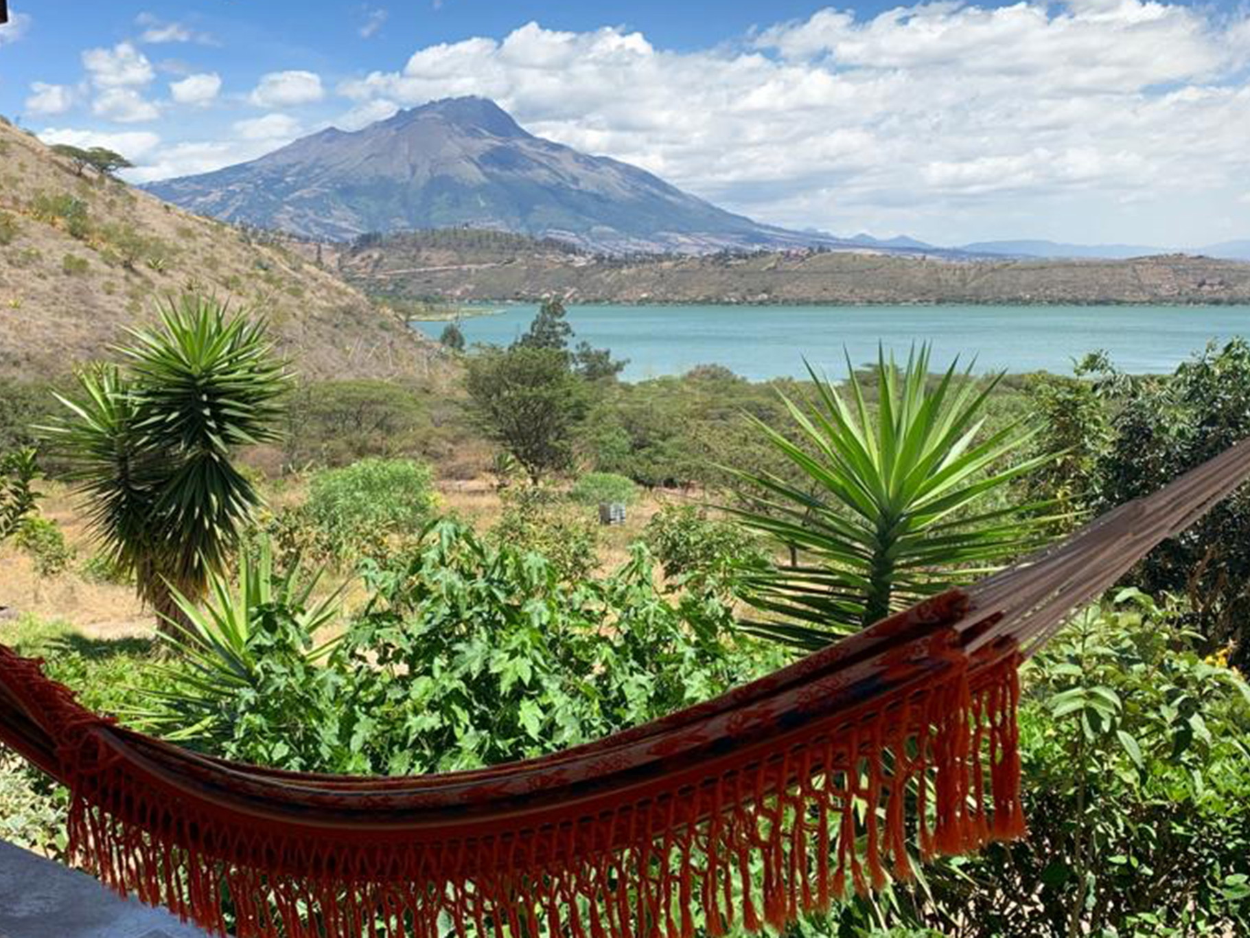 Blick von der Finca von Hansjörg Schütter am Yahuarcocha-See.