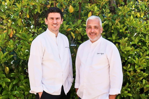 Angelos Lantos (right), chef de cuisine at Spondi.