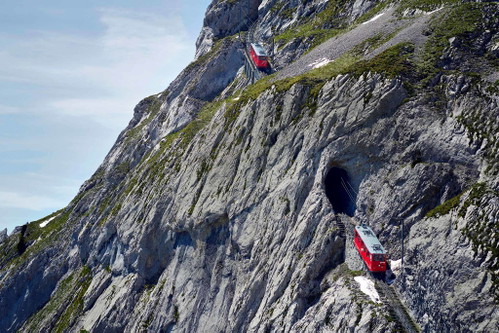 Die Zahnradbahn Pilatus.