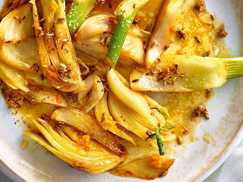 Karamellisierter Fenchel mit Ingwer und Orange