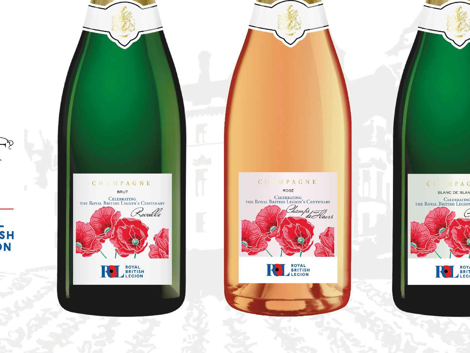 The full range of the new Royal British Legion Champagnes