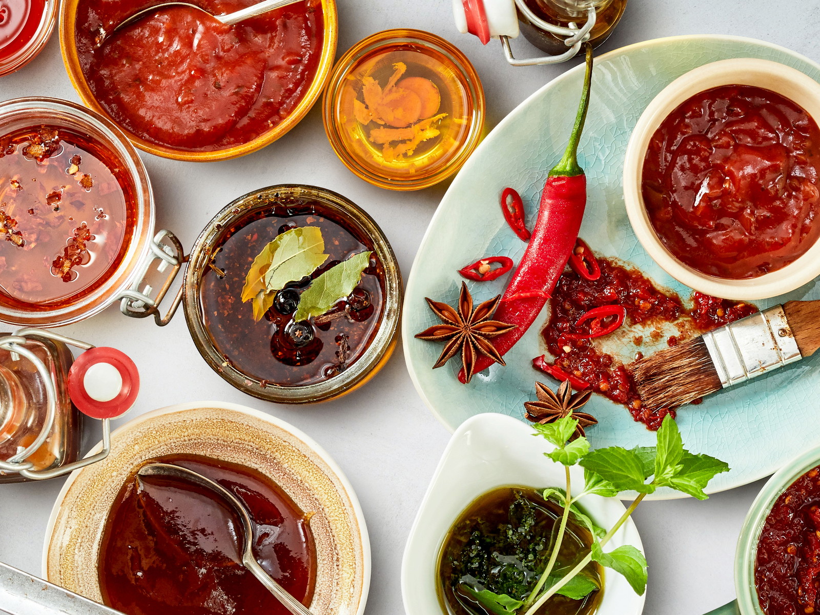 A selection of&nbsp;marinades.