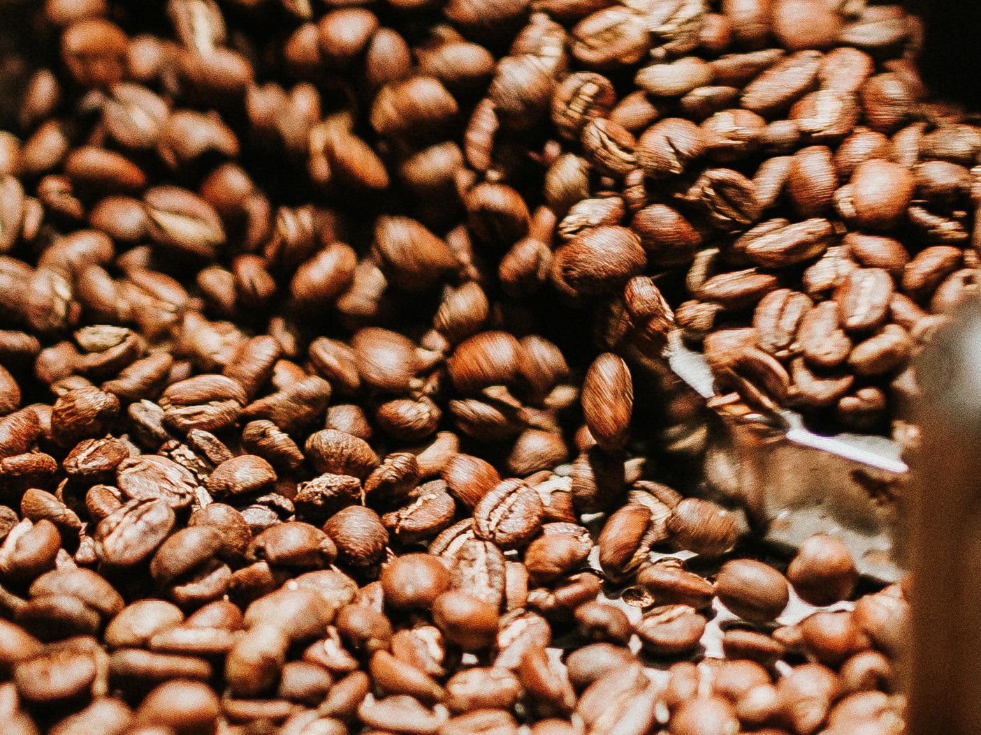 Coffee beans being roasted, just one of the single-estate coffee production processes.