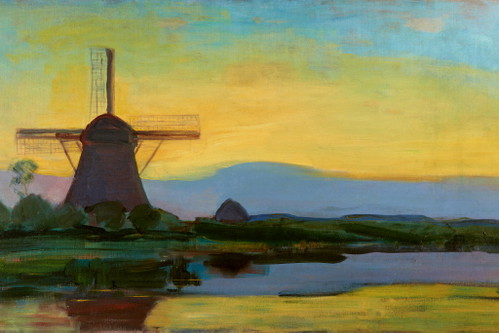 Piet Mondrian, Oostzijder Mühle am Abend, um 1907–1908