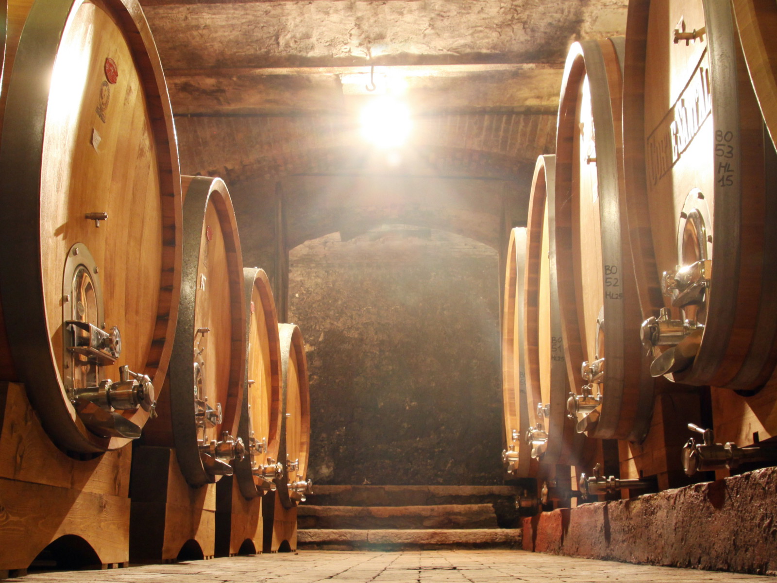 A traditional winery cellar