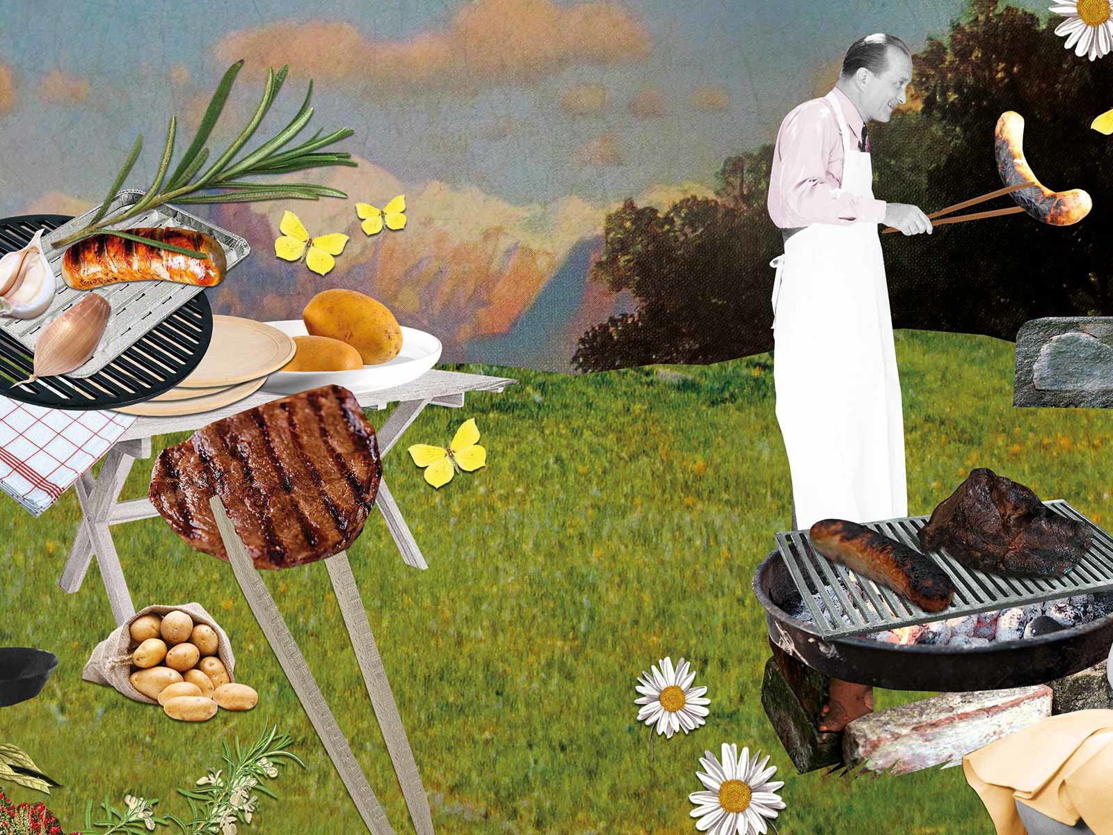 Barbecuing&nbsp;in summer.&nbsp;