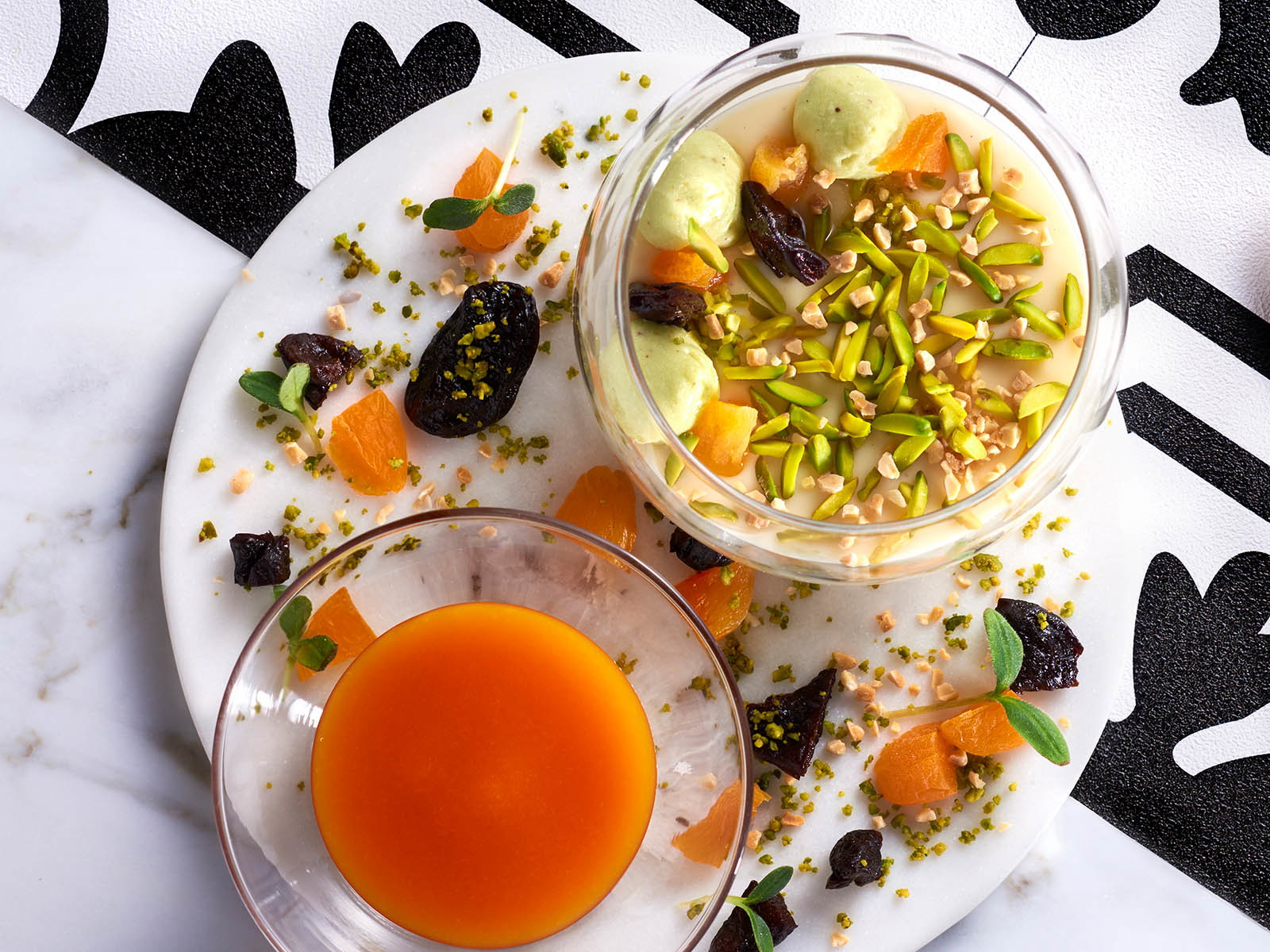 Apricot and vanilla muhalabiya&nbsp;in Ayamna at&nbsp;the luxury resort Atlantis The Palm.