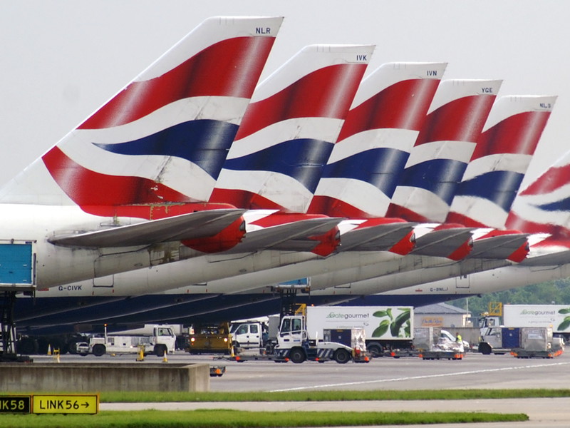 British Airways planes at Heathrow.