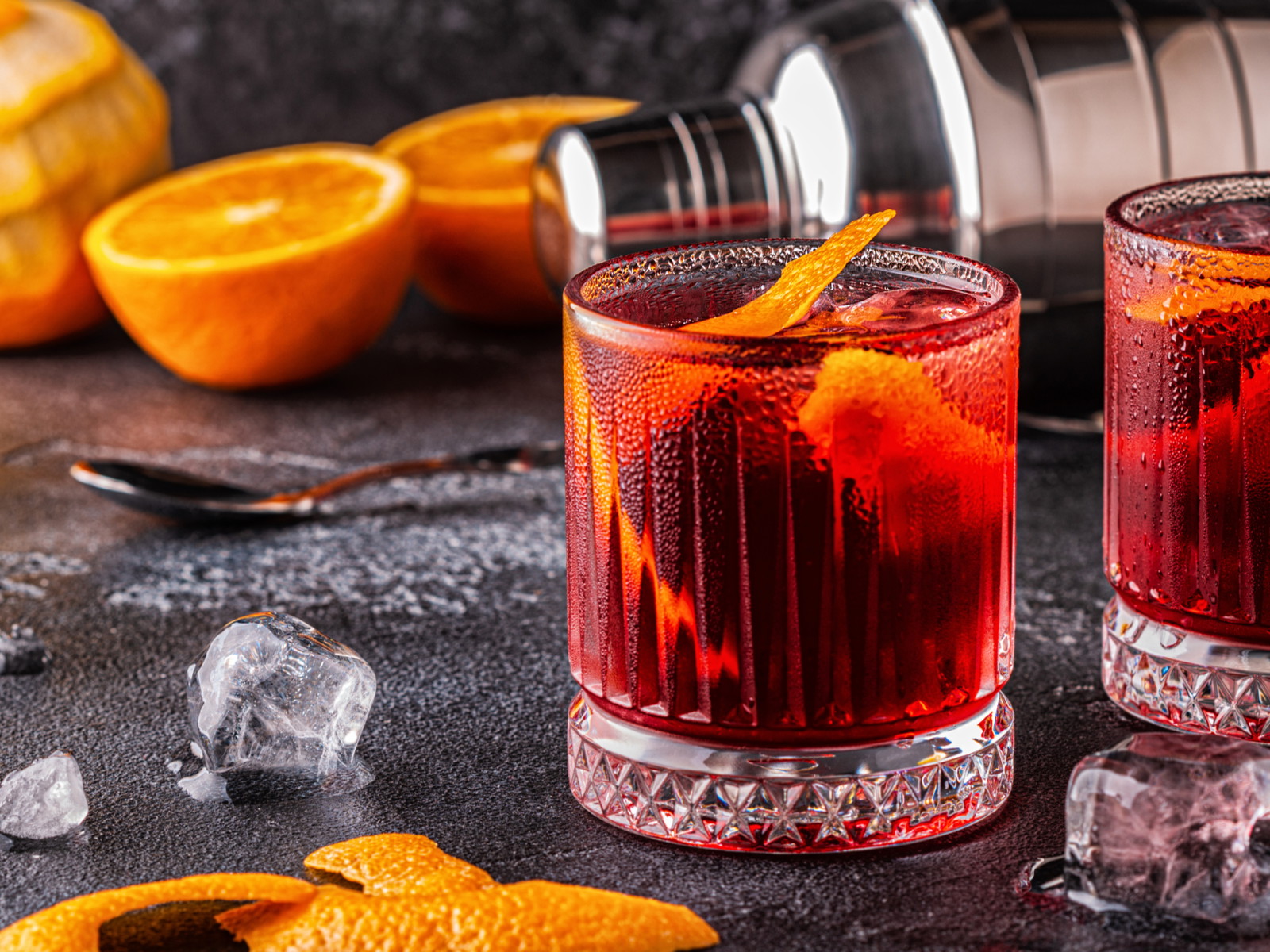 The classic Negroni cocktail.