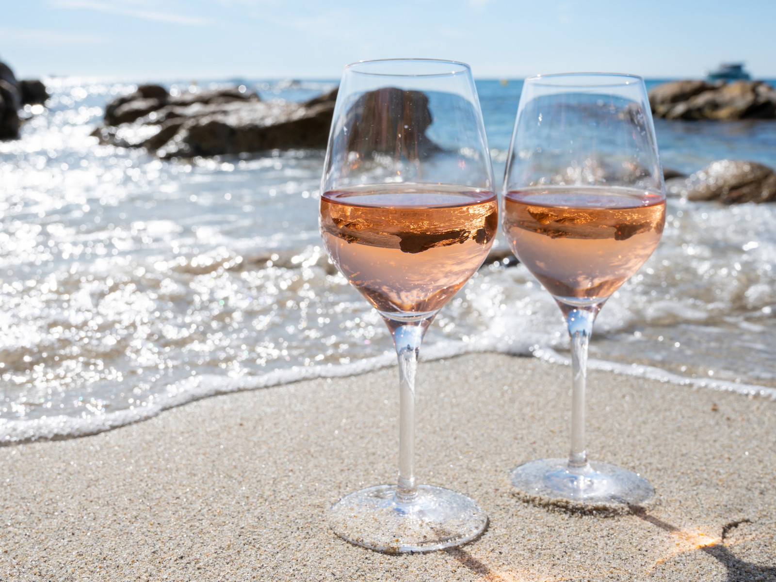 Rosé wines come in a range of pink hues.