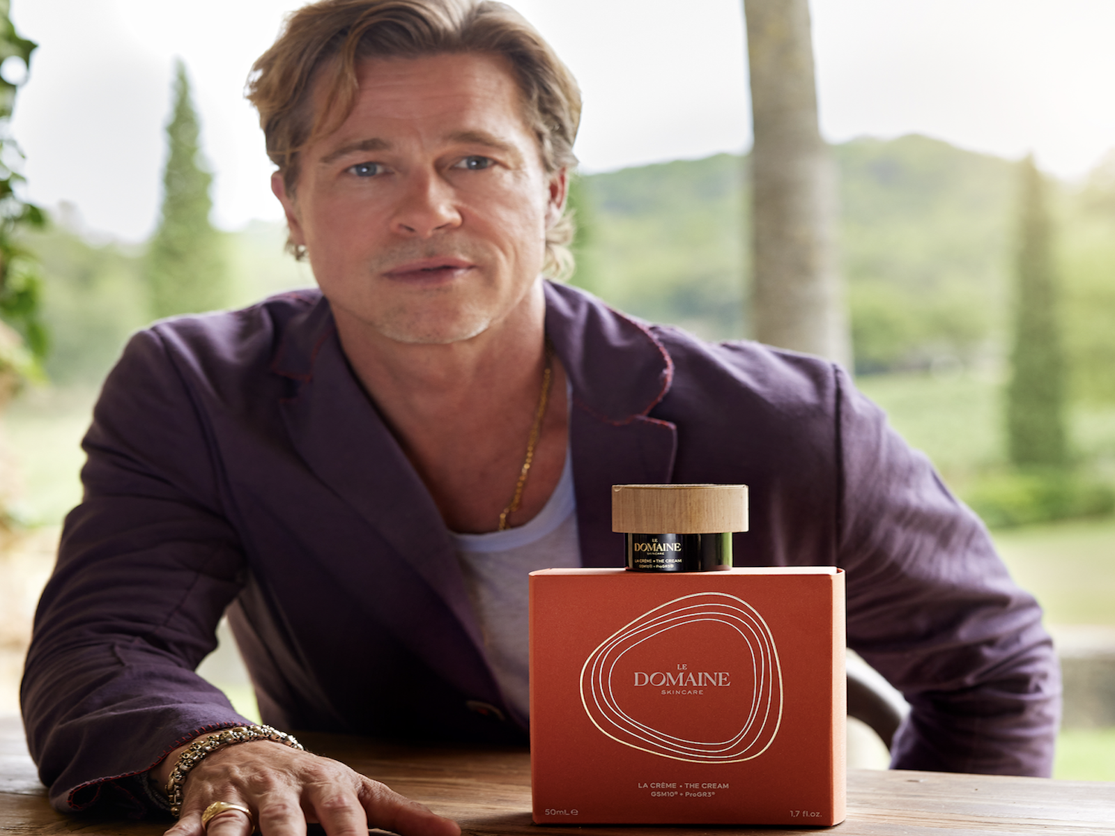 Brad Pitt and his new skincare range.